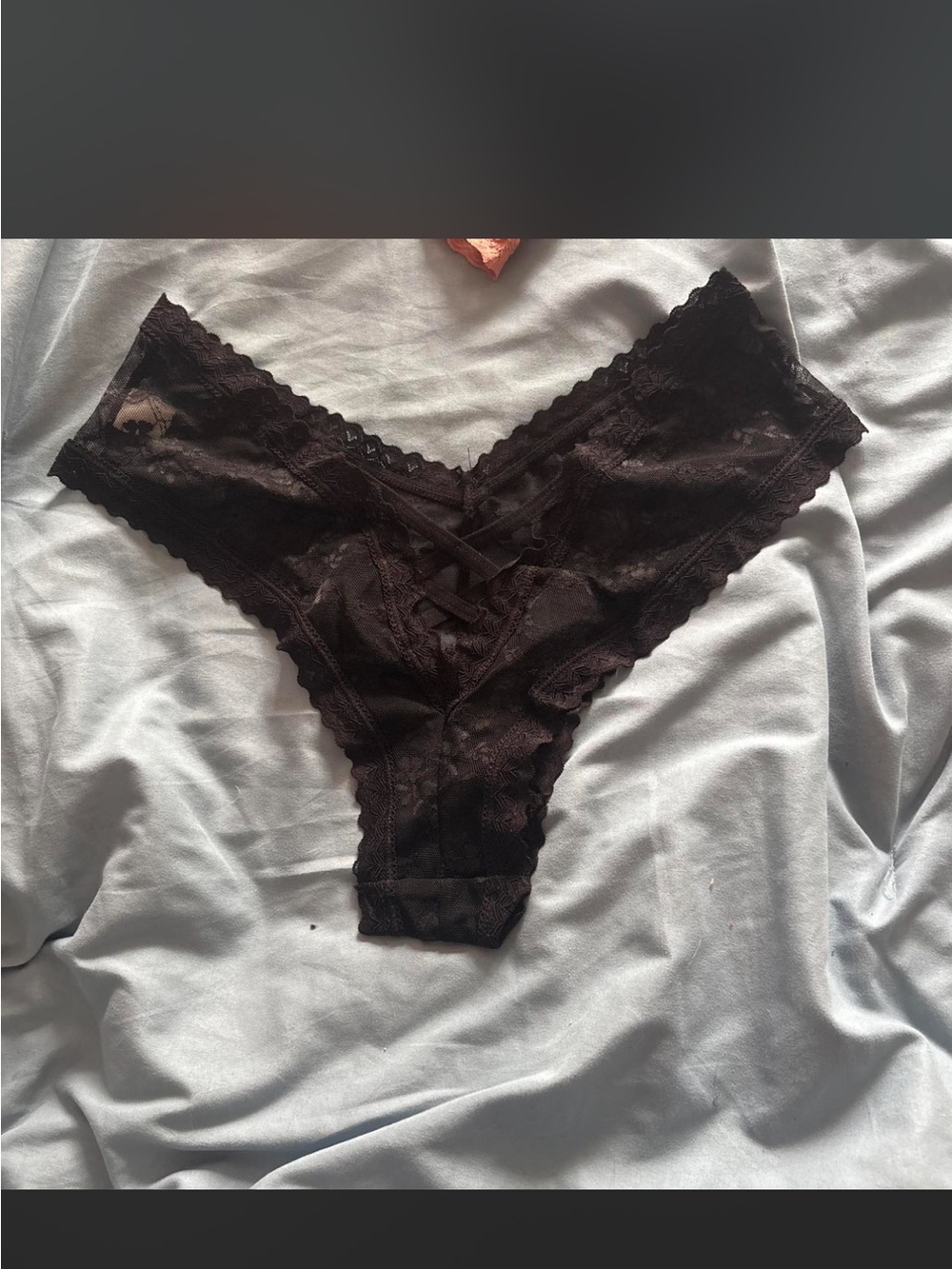 & Other Stories Black Lace V-Front Bikini